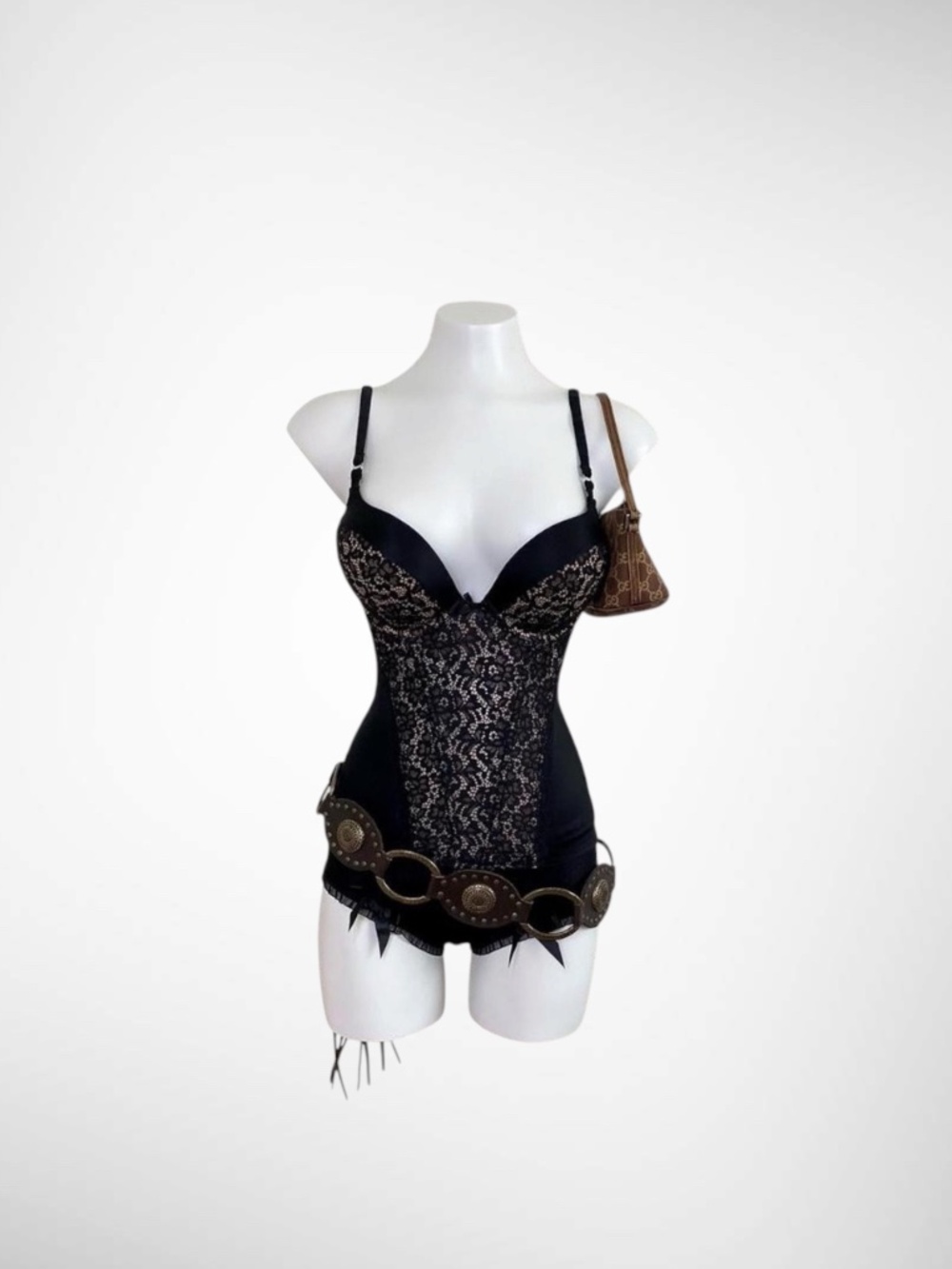 Victoria’s Secret Archival Lace Bustier – Y2K Cyber Goth Mesh Corset